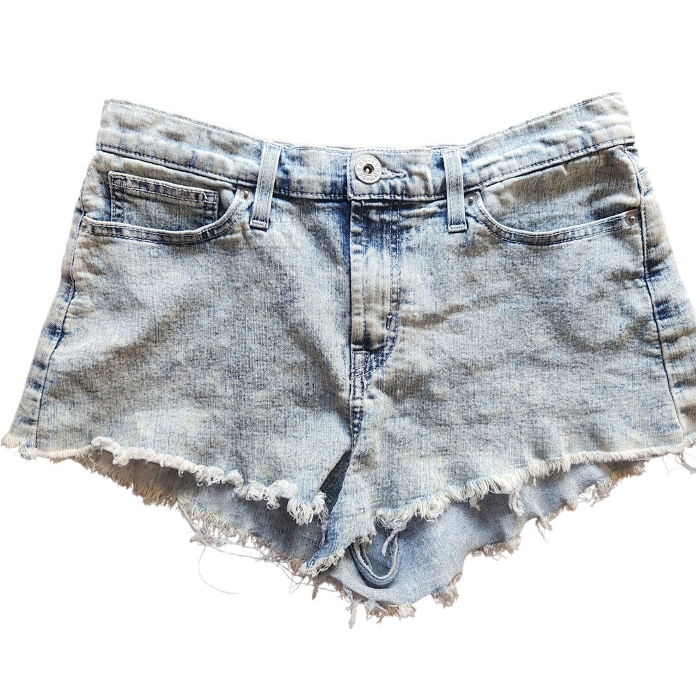 Guess Denim Shorts Acid Wash Frayed Hem Womens Size 29